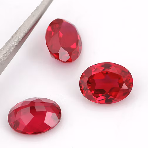 Oval Lab Grown Ruby Corundum Hydrothermal Synthetic Ruby Stone Lab Created Ruby