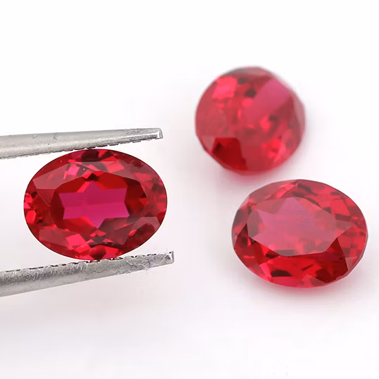 Oval Lab Grown Ruby Corundum Hydrothermal Synthetic Ruby Stone Lab Created Ruby