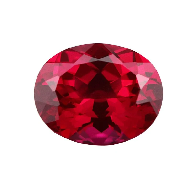 Czochralski Method Lab Created Ruby Round Shape Gemstone for Jewelry Setting