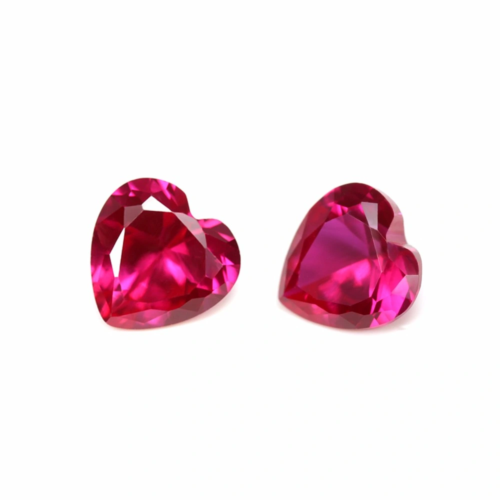 5# Red Heart Shape Lab Created Corundum Ruby Gems for Jewelry Making