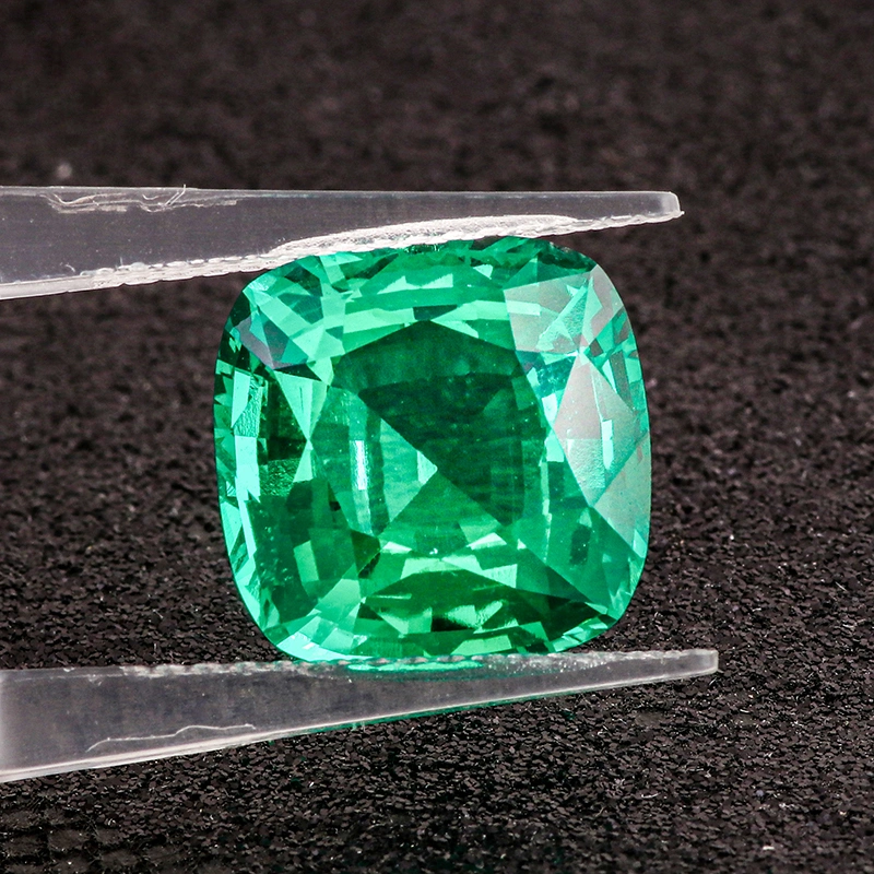 Charming Fancy Lab Created Dark Green Color Emerald Cut Loose Gemstones