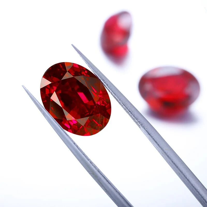 Czochralski Method Lab Created Ruby Round Shape Gemstone for Jewelry Setting