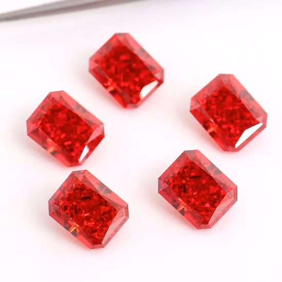보석 세팅을 위한 느슨한 원석 중국 레드 5A 분쇄 아이스 컷 큐빅 지르코니아
