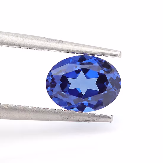 블루 사파이어, 플랫 백, 연구소 제작 스타 사파이어, 라운드 루즈 젬스톤